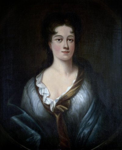 Portrait of a Young Woman in a Blue Wrap by English School